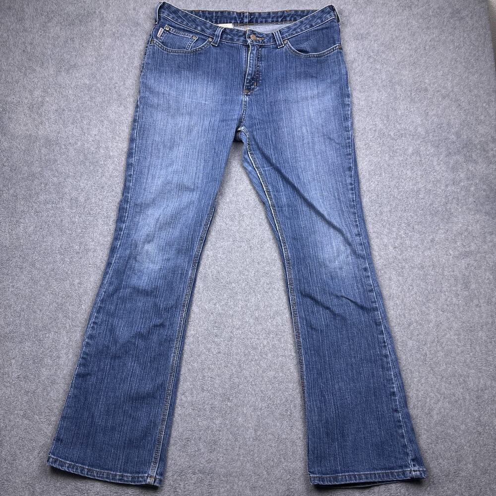 carhartt bootcut jeans womens 14 blue denim cotton